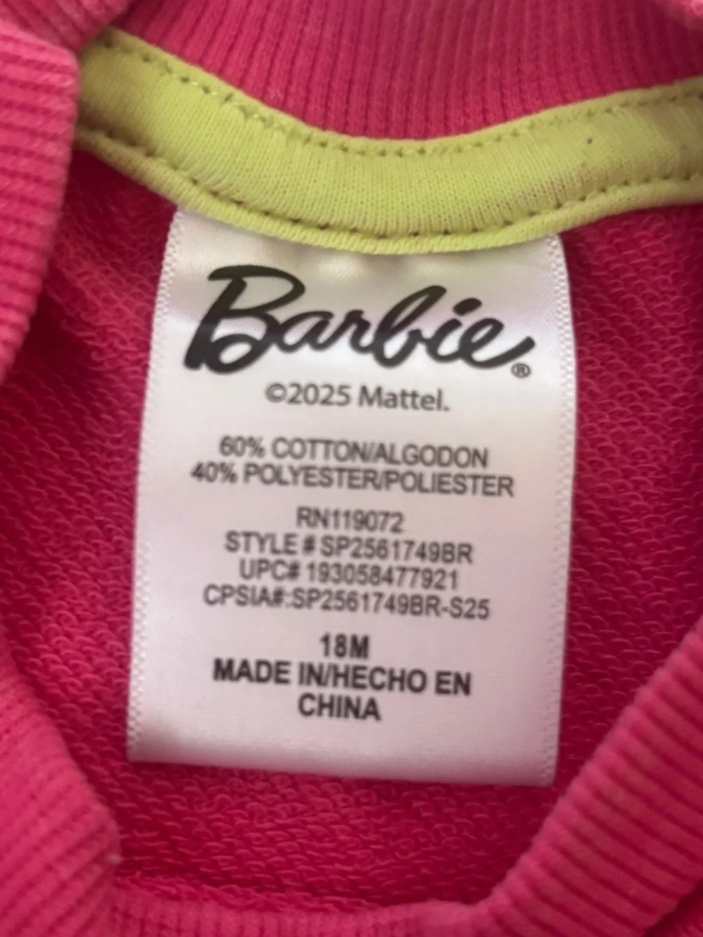 Barbie Baby Girl Romper 18M Pink Acid Wash One Piece Y2K Vintage Style